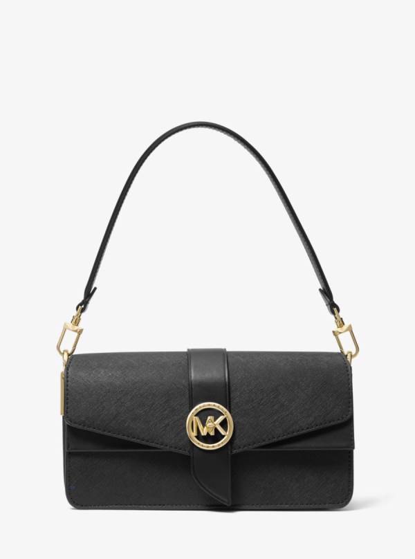 Damske Taška Cez Rameno Michael Kors Greenwich Medium Saffiano Leather Čierne - Kabelky Michael Kors Slevy | EWRXQ-4751